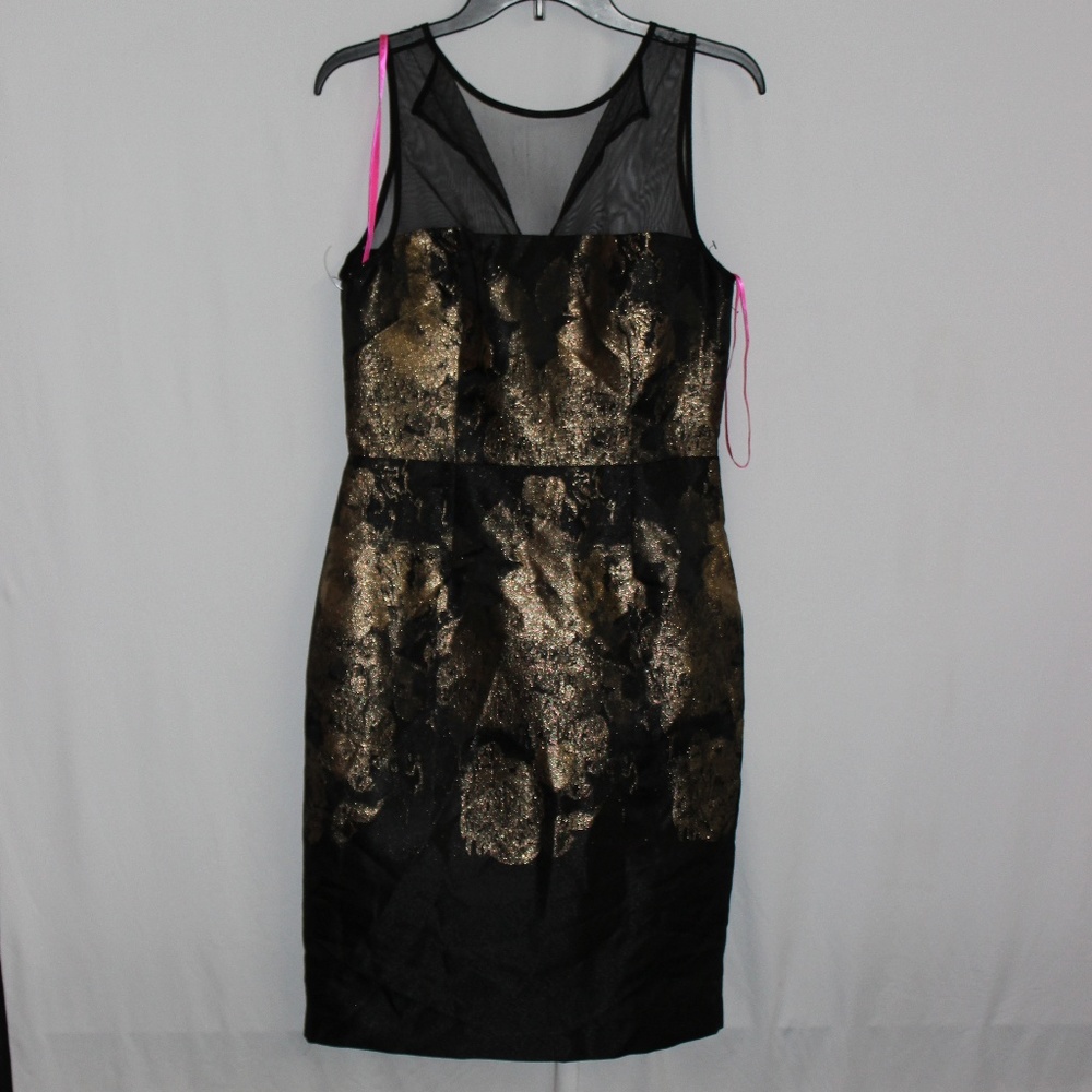 Black and gold sleeveless Betsey Johnson dress